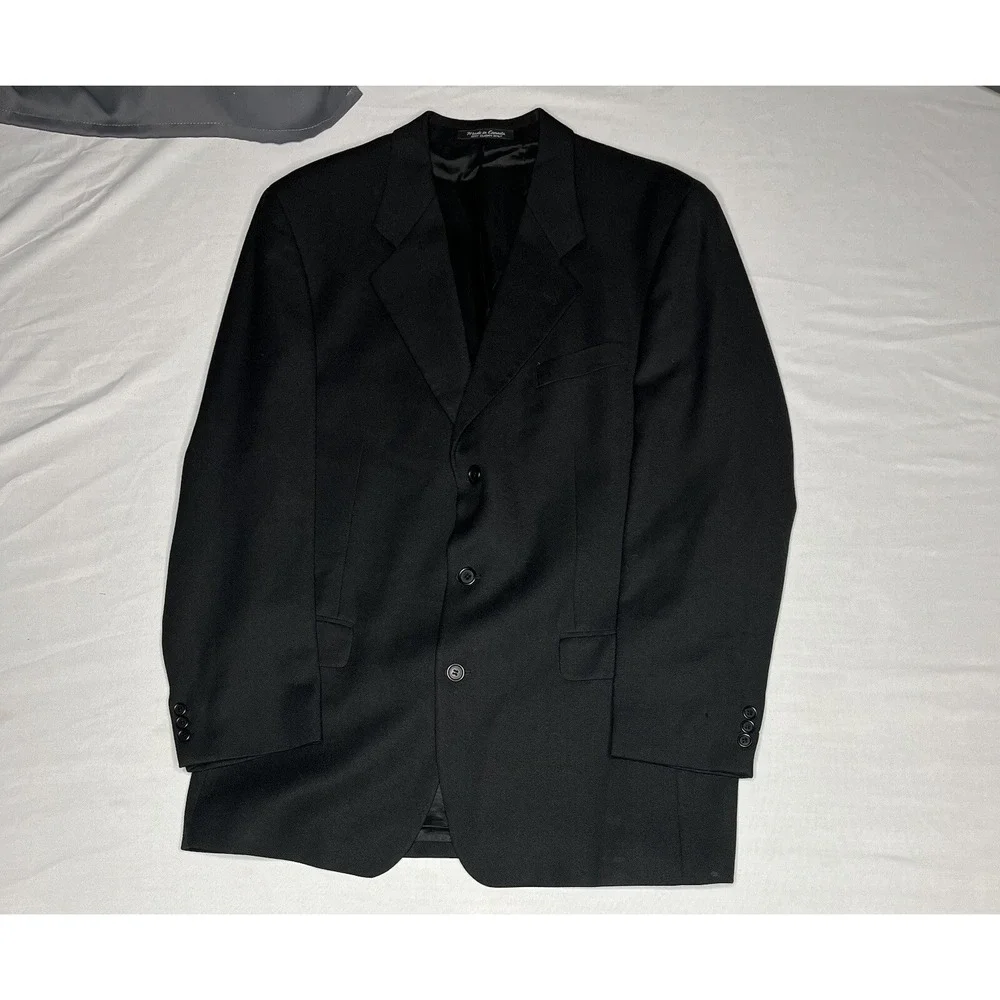 Brandini‎ Sport Coat Jacket Black 3 Button Mens - Size 42R